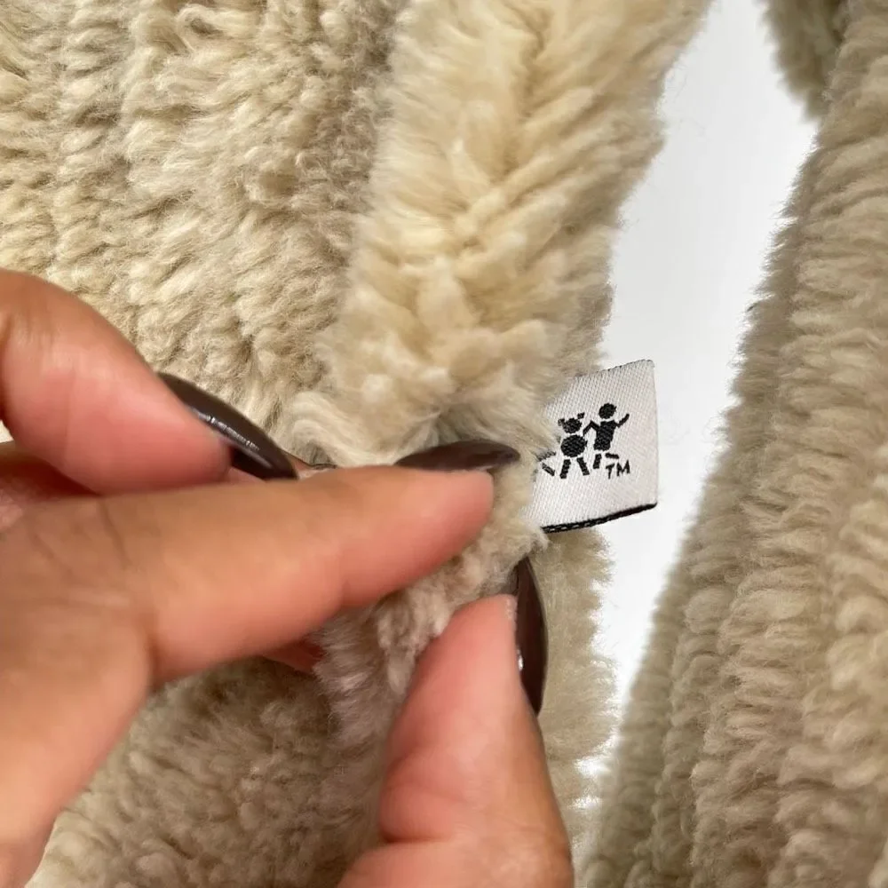 Corky & Company Toddler Girl’s Tan Plush Faux Fur Snap Front Hooded Coat 4T